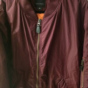 Decibel Men's Maroon Bomber Jacket